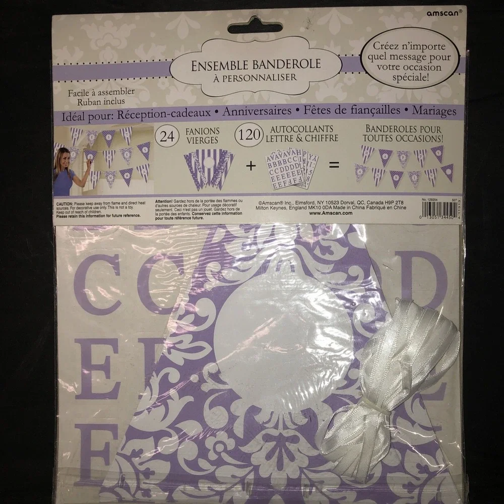 AMSCAN PERSONALIZED Lilac BANNER KIT for BRIDAL SHOWERS‎ ~ WEDDINGS Lavender